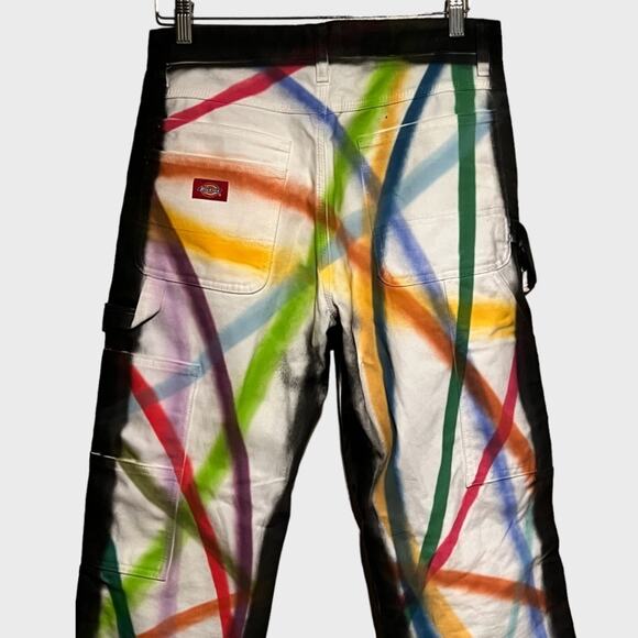 Dickies White Relaxed Fit Painter’s Pants - Painted Design (30x30) NWOT - Picture 5 of 8